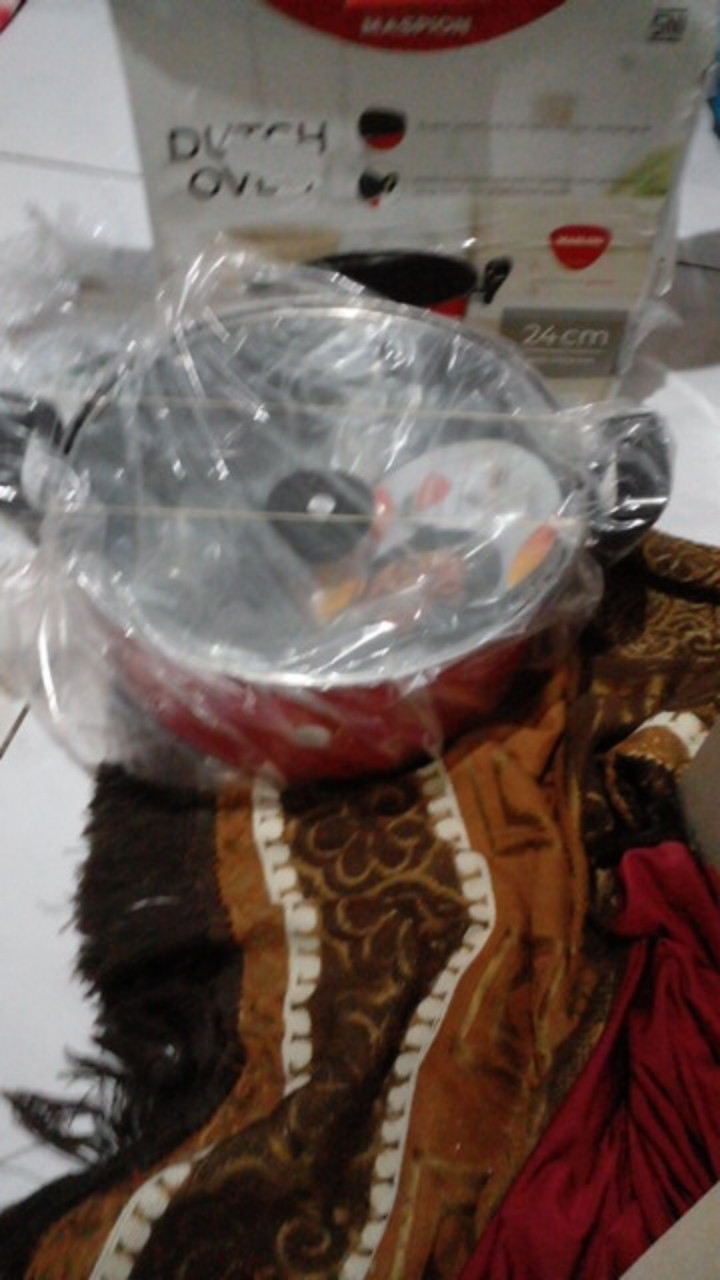Maspion Blg Dutch Oven Panci Teflon Non-stick Anti Lengket Dutchoven 24 Cm - Merah