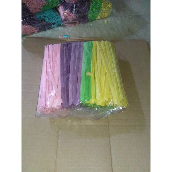 

LAKU Mie Lidi Gepeng (Pipih) Rasa Manis Mix 4 Warna 1Kg