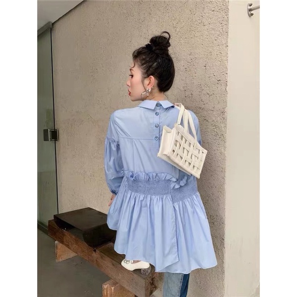 Gea Smock Blouse / Baju Atasan Ruffle Wanita Import