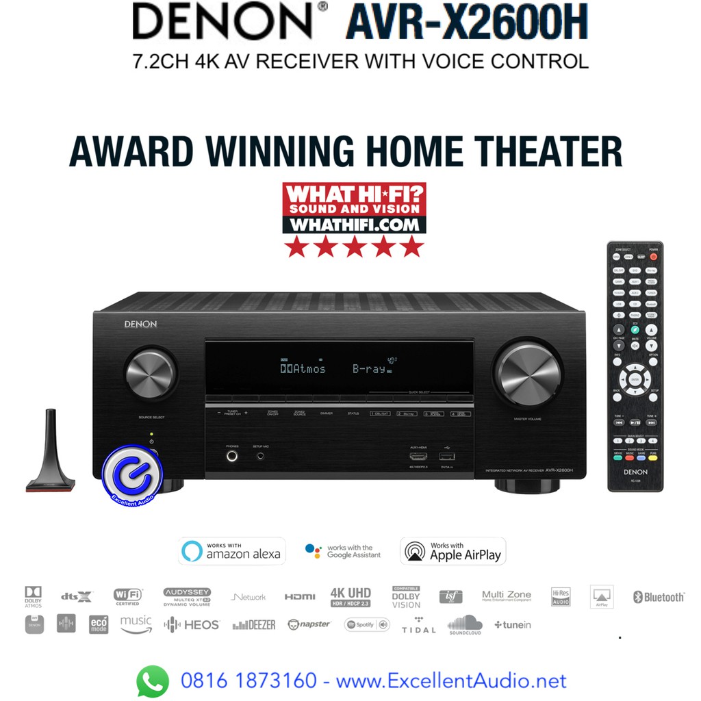 Denon AVRX2600H AVR X2600 H Dolby Atmos AV receiver home theatre amplifier