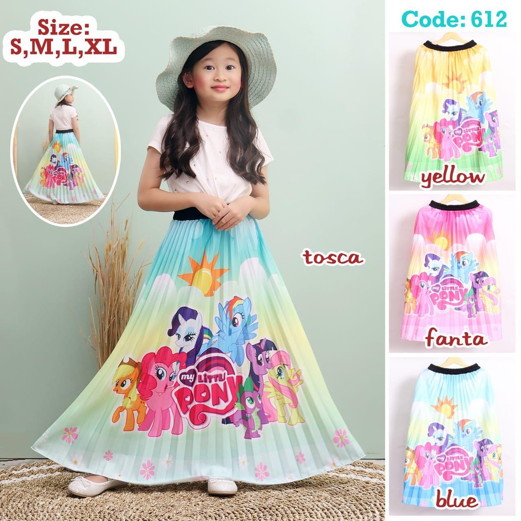 [GROSIR] 612 - ROK PLISKET ANAK GAMBAR MY LITTLE PONY