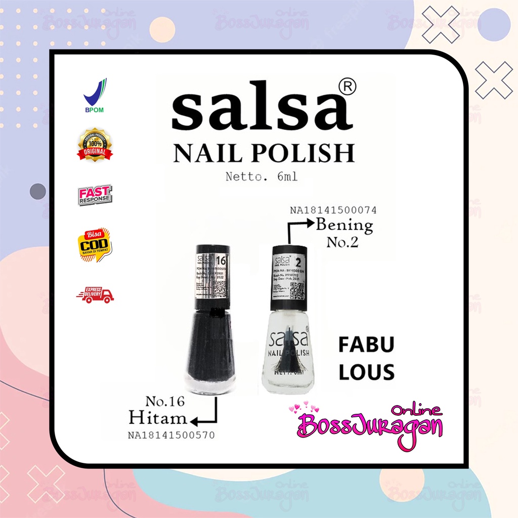 (BOSS) [ECER] SALSA KUTEK Bening | Hitam | Matte | Glossy - Salsa Nail Polish