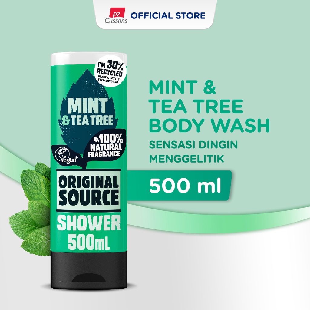 Original Source Body Wash Mint &amp; Tea Tree - Sabun Cair Vegan 500 ml