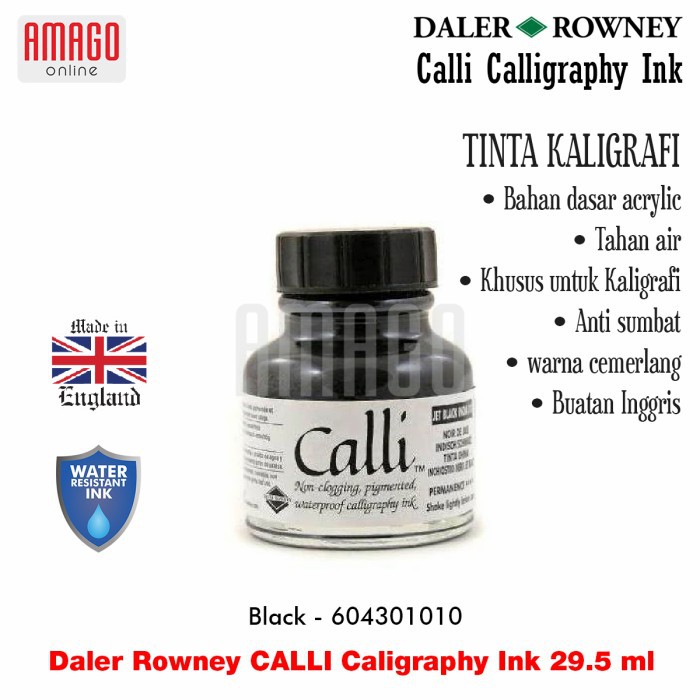 Daler Rowney - CALLI - Calligraphy Ink 29.5ml - Black - 604301010