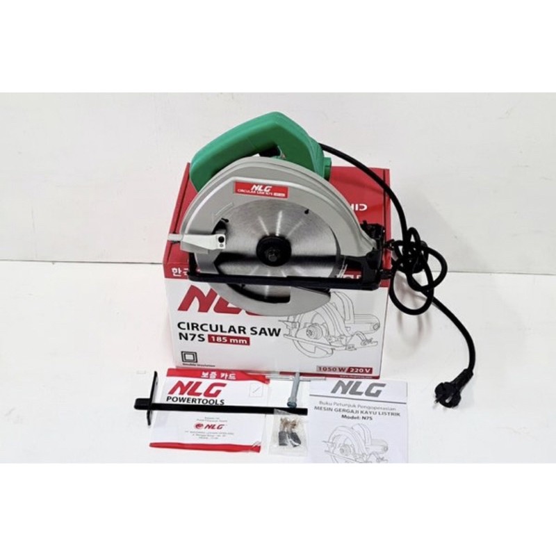 MESIN POTONG KAYU 7IN SIRCULAR SAW 7IN Merk NLG Tipe N7S dapat 1bh mata 7inx24t bergaransi