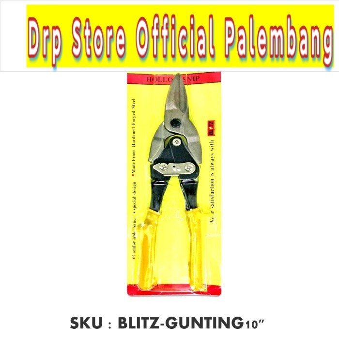 Aviation Snip Straight Gunting Baja Ringan Seng Hollow Holo 10&quot; BLITZ