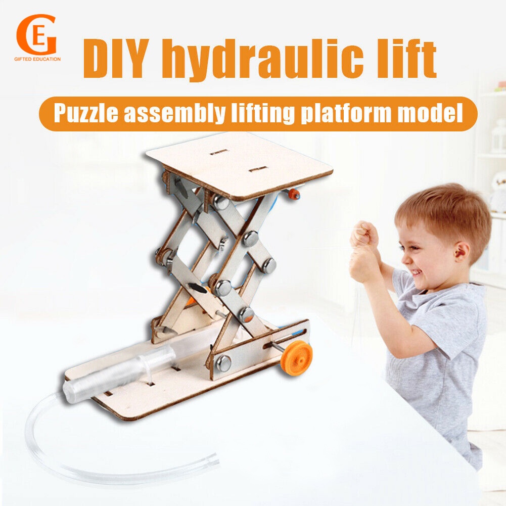 GIFTED EDUCATION DIY Science Educational Toys Kids Hydraulic Lift Table Model Scientific Experiment Kit