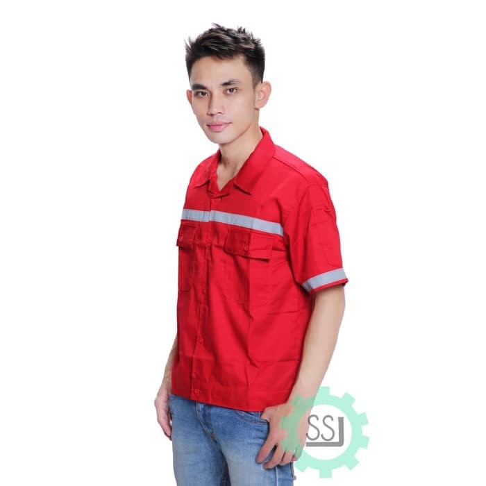 Baju / Seragam Kerja Safety Lengan Pendek