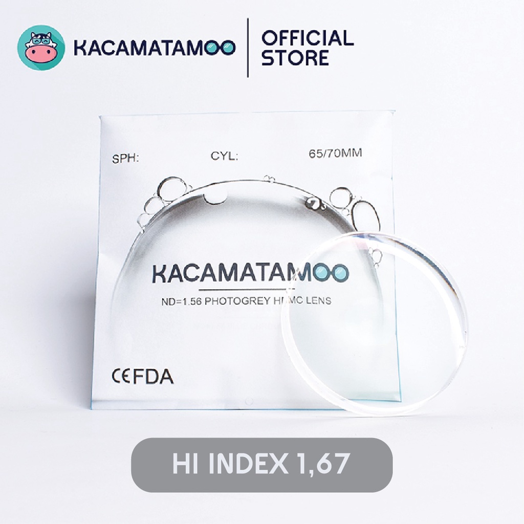 KACAMATAMOO Lensa Photochromic Hi Index 1.67 -4.25 sd -800 cyl 2