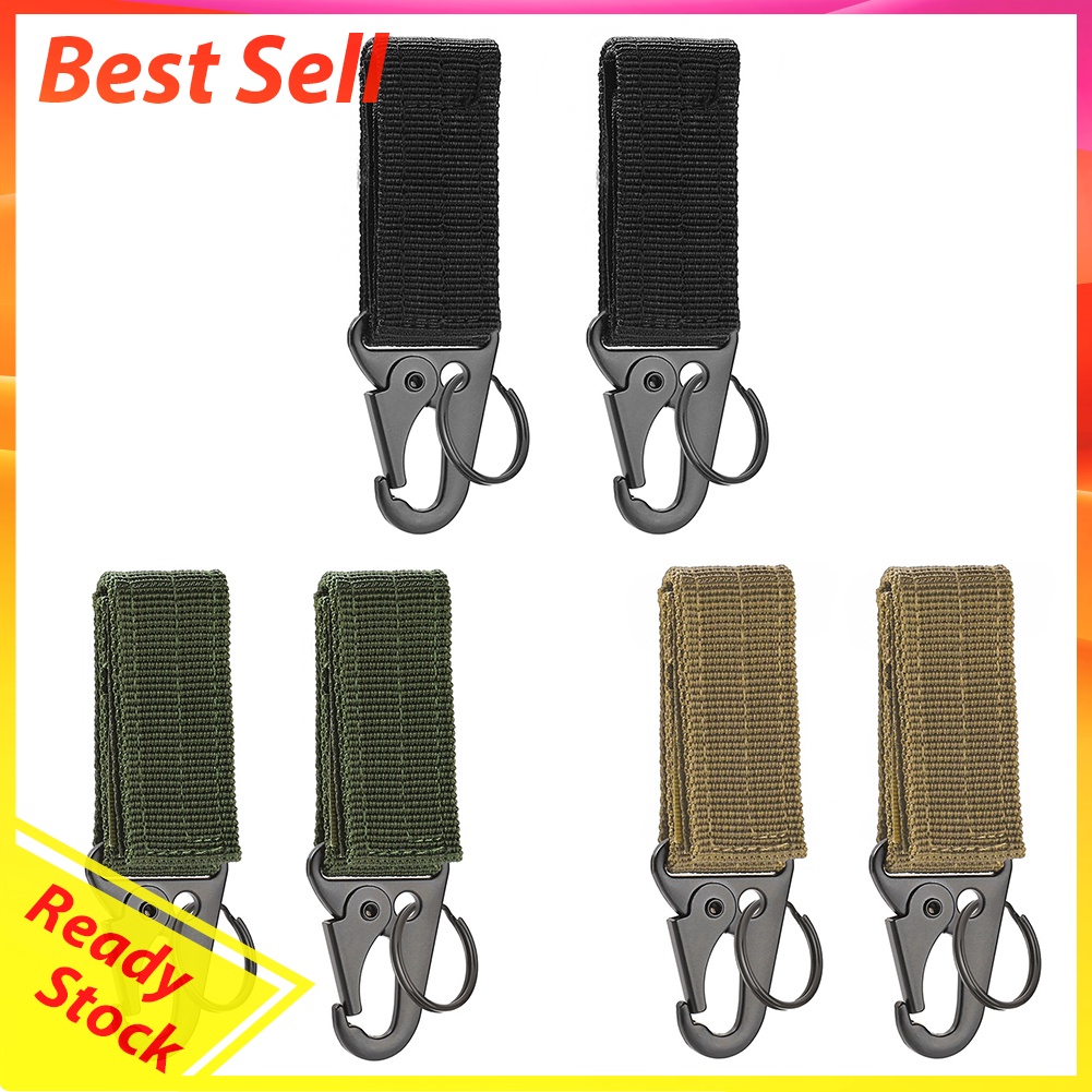 2x Outdoor Camping Hanging Nylon Key Backpack Waist Fastener Hook Buckles