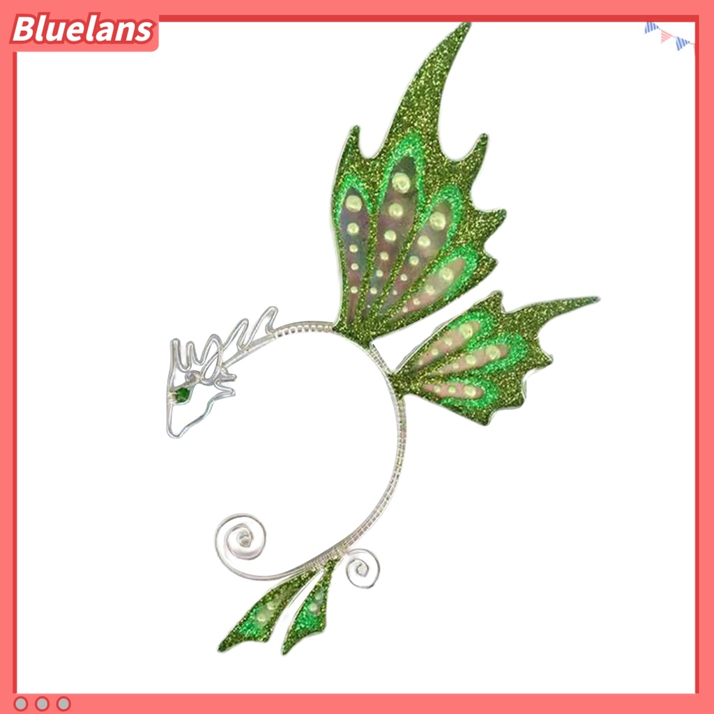 1 Pc Anting Klip Tanpa Tindik Desain Sayap Kupu-Kupu Naga Warna-Warni Untuk Cosplay