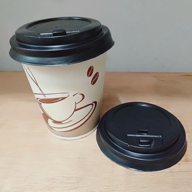Paper Cup BUNDLE + Tutup Isi 100 Pc - Paper Cup Gagang - Paper Cup 9 Oz - Gelas Kopi