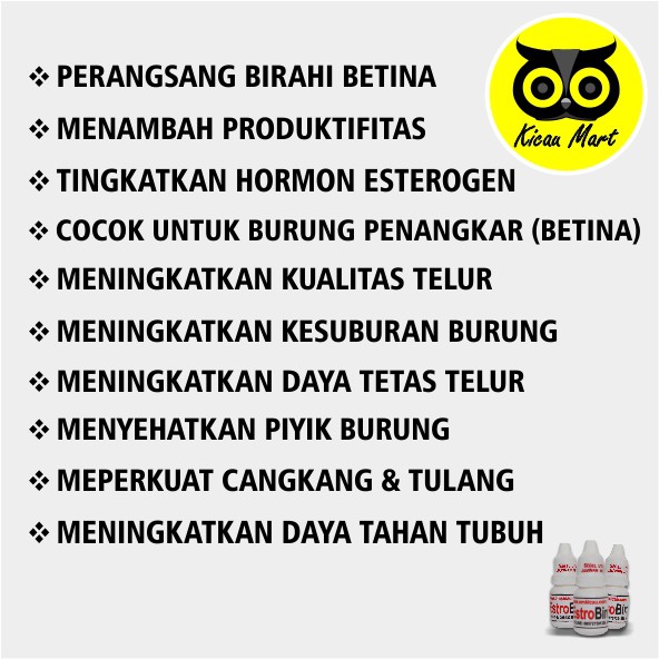 VITAMIN OBAT TERNAK BREEDING BURUNG BETINA INDUK MURAI LOVEBIRD ESTRO BIRD OM KICAU BIRAHI VESBIOK