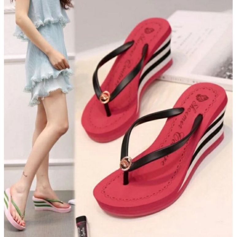 [NEW PRODUK] SANDAL WEDGES WANITA HAK PELANGI