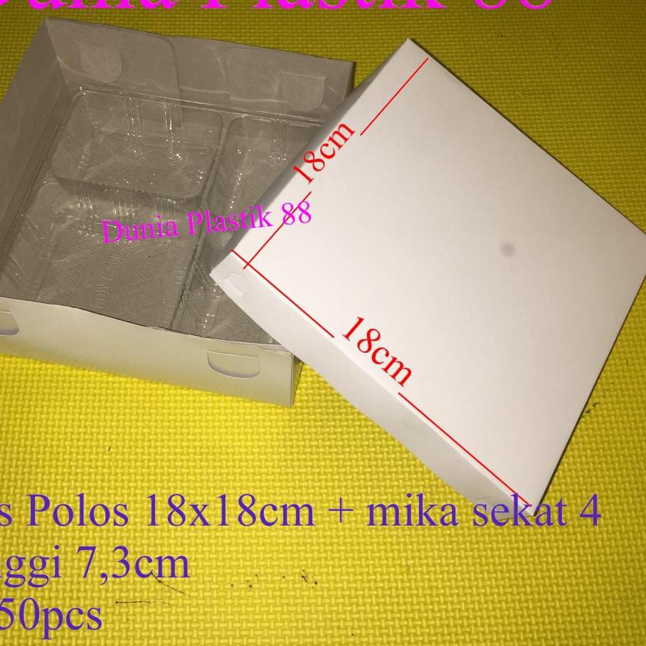 Terjangkau - isi50pc DUS TPS POLOS 18x18CM box kardus box wadah tempat kotak kertas putih tempat mak