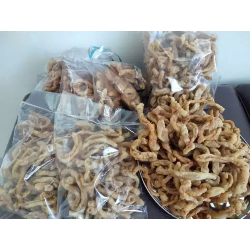 

keripik usus ayam renyah, keripik homemade enak murah