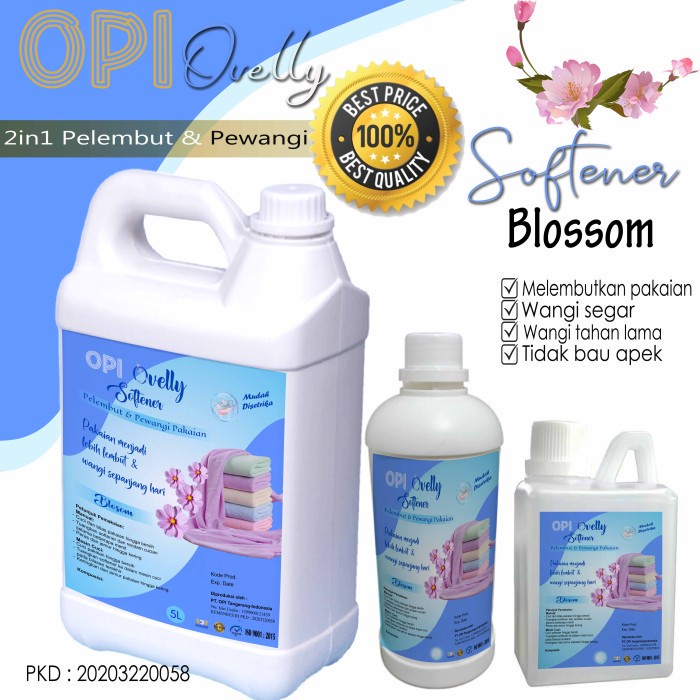 Softener 5 Liter Blossom dan lainnya (pelembut dan pewangi pakaian) Wangi beda Produk OPI baru by Ovelly shop sudah ada izin edar resmi by Oke sabun suplayer