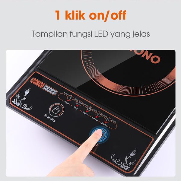 SAMONO WS-01 600W Smart Touch Electric Stove 3D Wateproof Kompor Listrik Induksi Orange