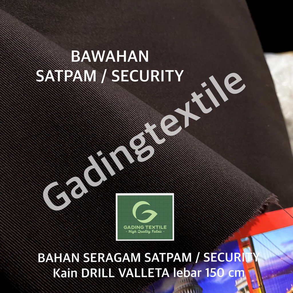 ( per setengah meter ) bahan seragam SATPAM SECURITY POLISI kain twill american drill VALLETA lebar 150 cm meteran atasan bawahan pakaian baju kemeja celana rok seragam dinas PDH PDL