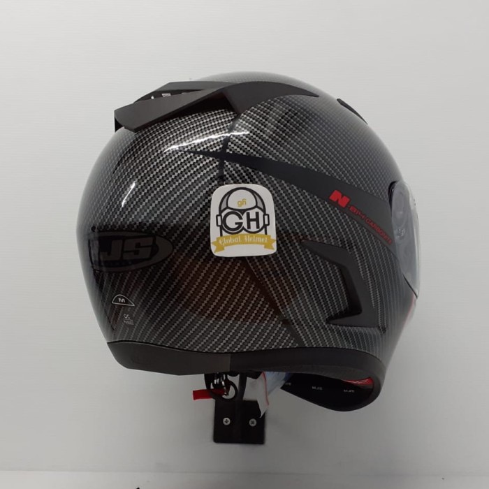 Helm Njs Shadow N 814 Full Face Double Visor Black Red Stabilo Termurah