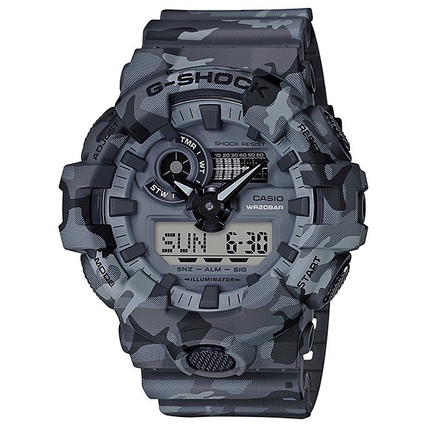 JAM TANGAN PRIA CASIO G-SHOCK GA-700CM-8A ORIGINAL - GSHOCK GA700CM CAMO KAMUFLASE ABU-ABU