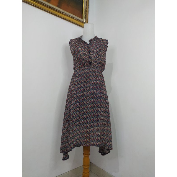 (BISA COD) Dress Vintage, Dress Bunga, Dress Tartan, Longdress, Dressmidi-Corak12