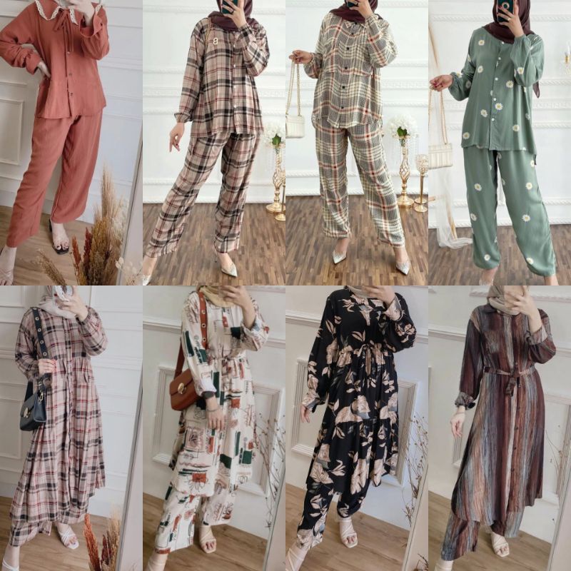 FELLO ONE SET RAYON VISCOSE / BELLE ONESET RAYON BAJU SETELAN WANITA BEST SELLER