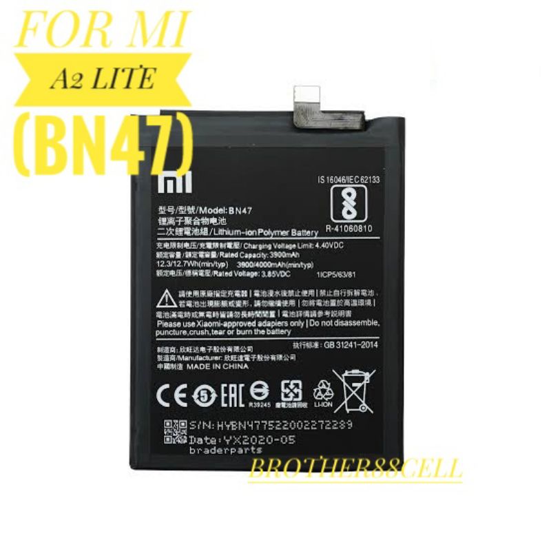 BATTERY BATERAI XIAOMI MI A2 LITE / REDMI 6 PRO (BN47) BATRE ORIGINAL