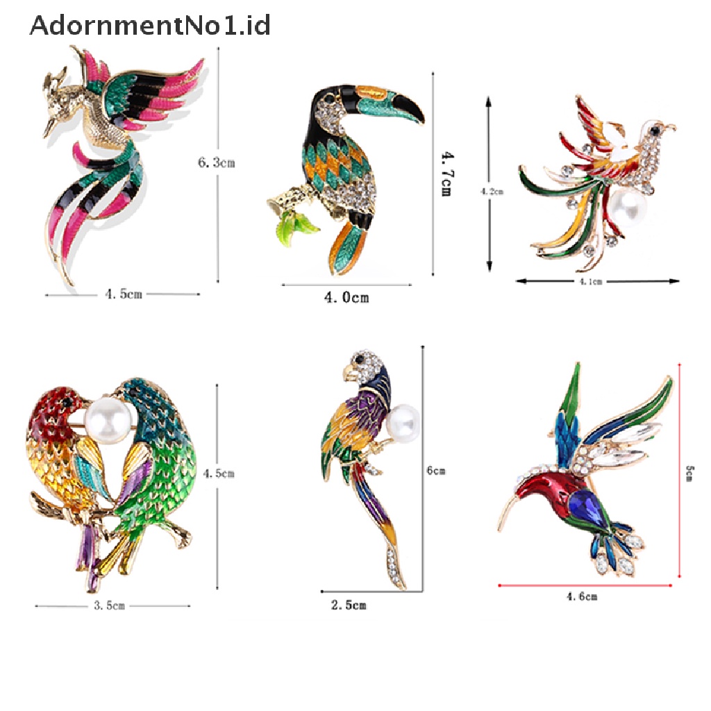 (AdornmentNo1) Pin Bros Burung Hantu / Burung Phoenix / Flamingo Hiasan Kristal Untuk Wanita