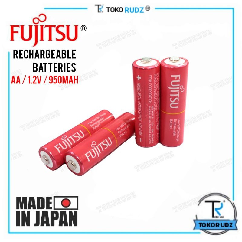 Baterai AA Batre A2 Cas Isi Ulang 950mAh 1.2V Rechargeable FUJITSU Original Japan Battery TAMIYA Mainan Senter Remote