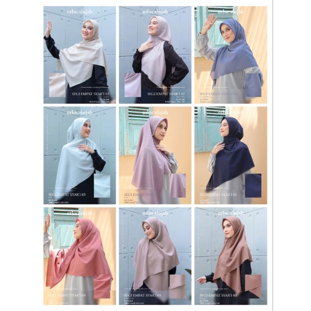 HIJAB SEGIEMPAT POLOS SYARI 130 x 130 ETHICA HIJAB