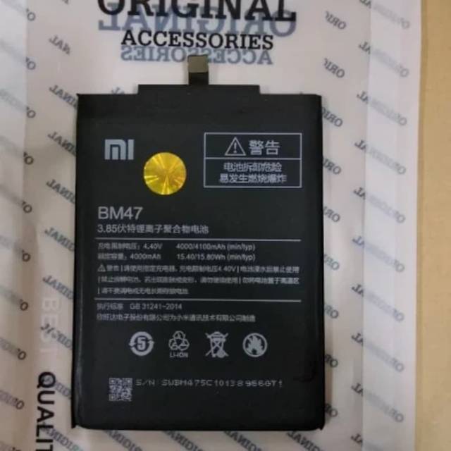 BATERAI BATRE XIOMI REDMI 4X BM47 ORIGINAL