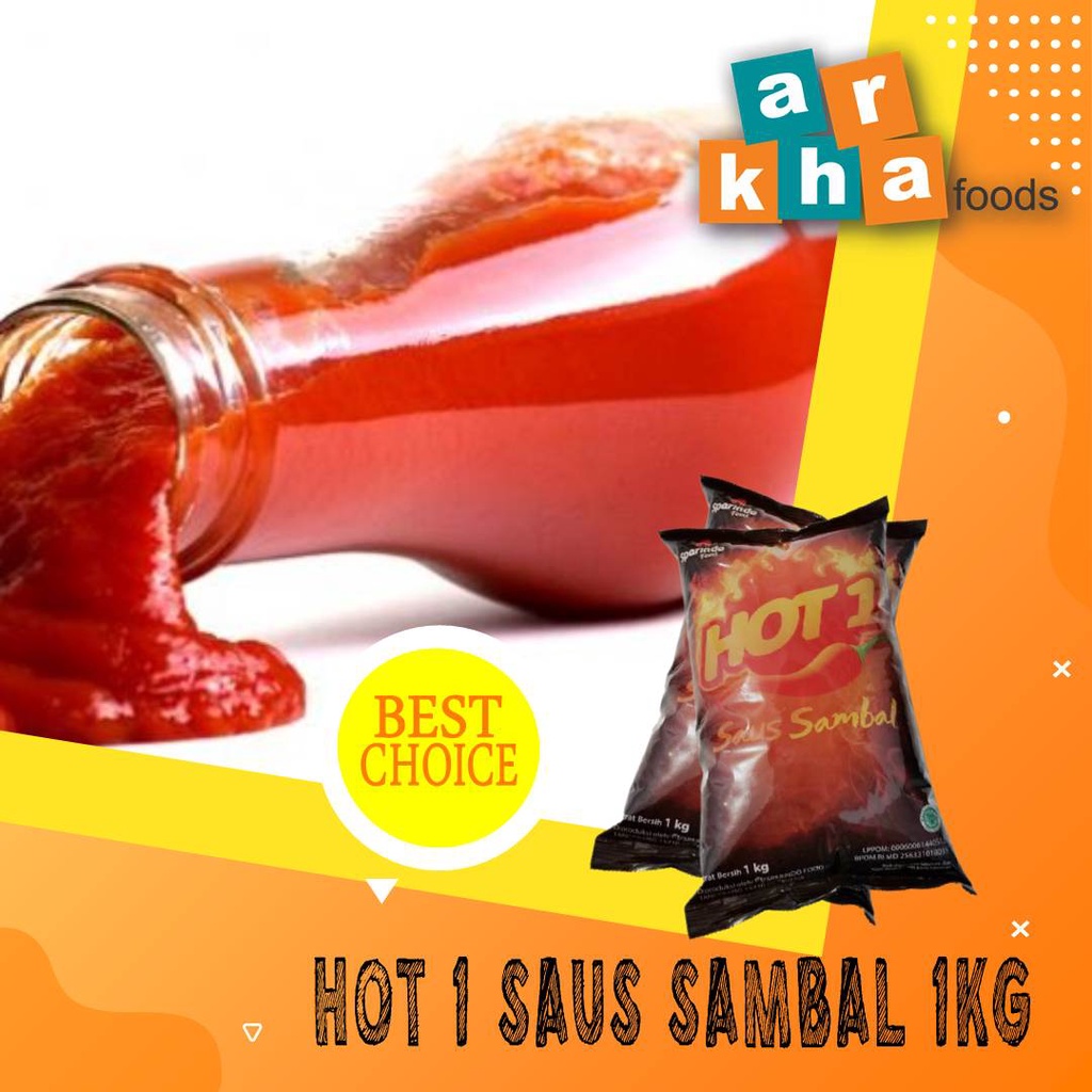 

Saus sambal hot1 kemasan 1kg hot 1 saos