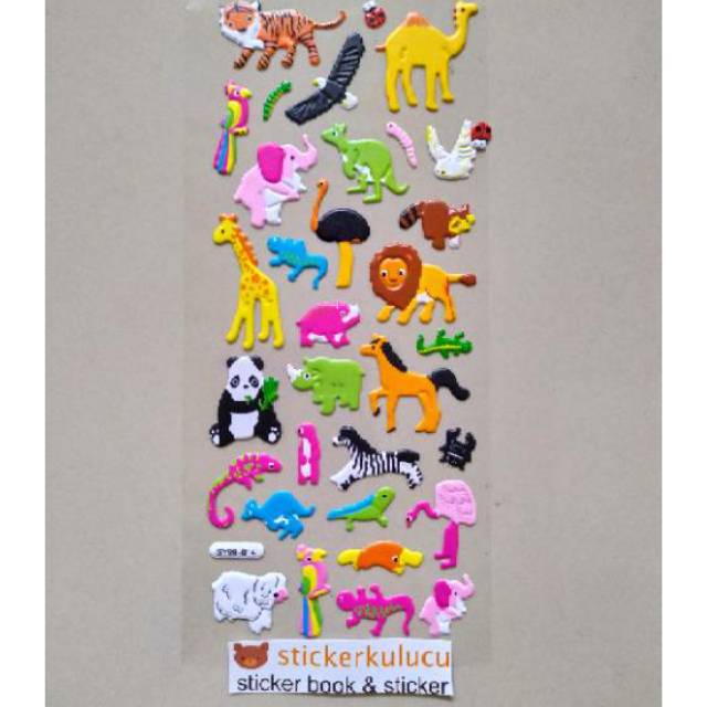 Jual Stiker anak timbul ANIMALS / Hewan 10x24cm | Shopee Indonesia