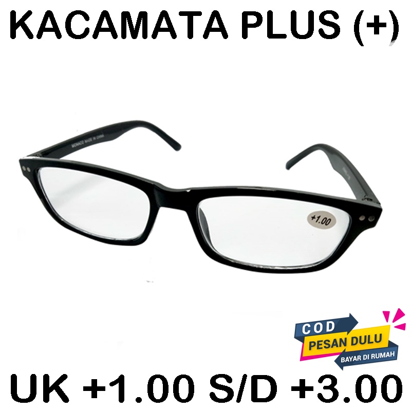 Kacamata Plus (+) +1.00 s/d +3.00 Pria Wanita Full Frames Eyeglasses Style Optical Glasses Reading Glasses Unisex Kaca mata Baca PLus Kacamata Rabun Dekat Kaca mata Komputer