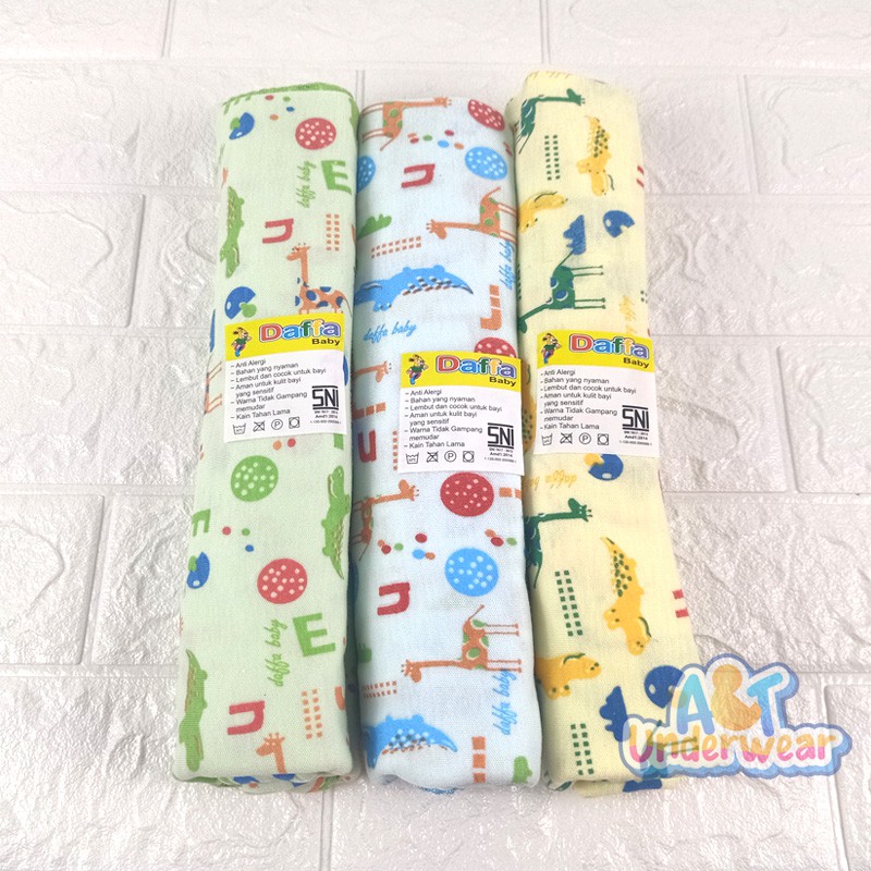 AT99-ECER Pernel Daffa Motif/Bedong kain bayi/selimut bayi