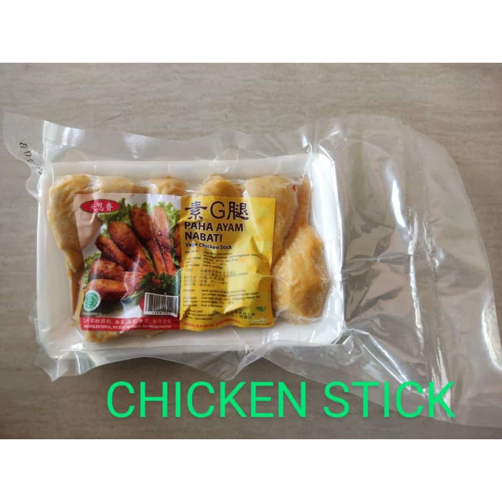 

vegetarian tian en xiang xiang chicken stick/paha ayam analog