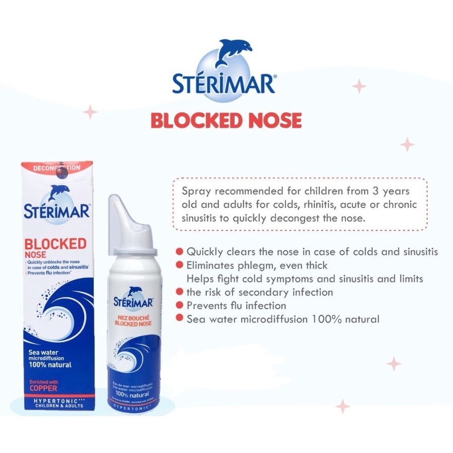Sterimar Nasal Hygiene Spray pelega hidung tersumbat sinusitis blocked nose efektif untuk covid-Blocked nose
