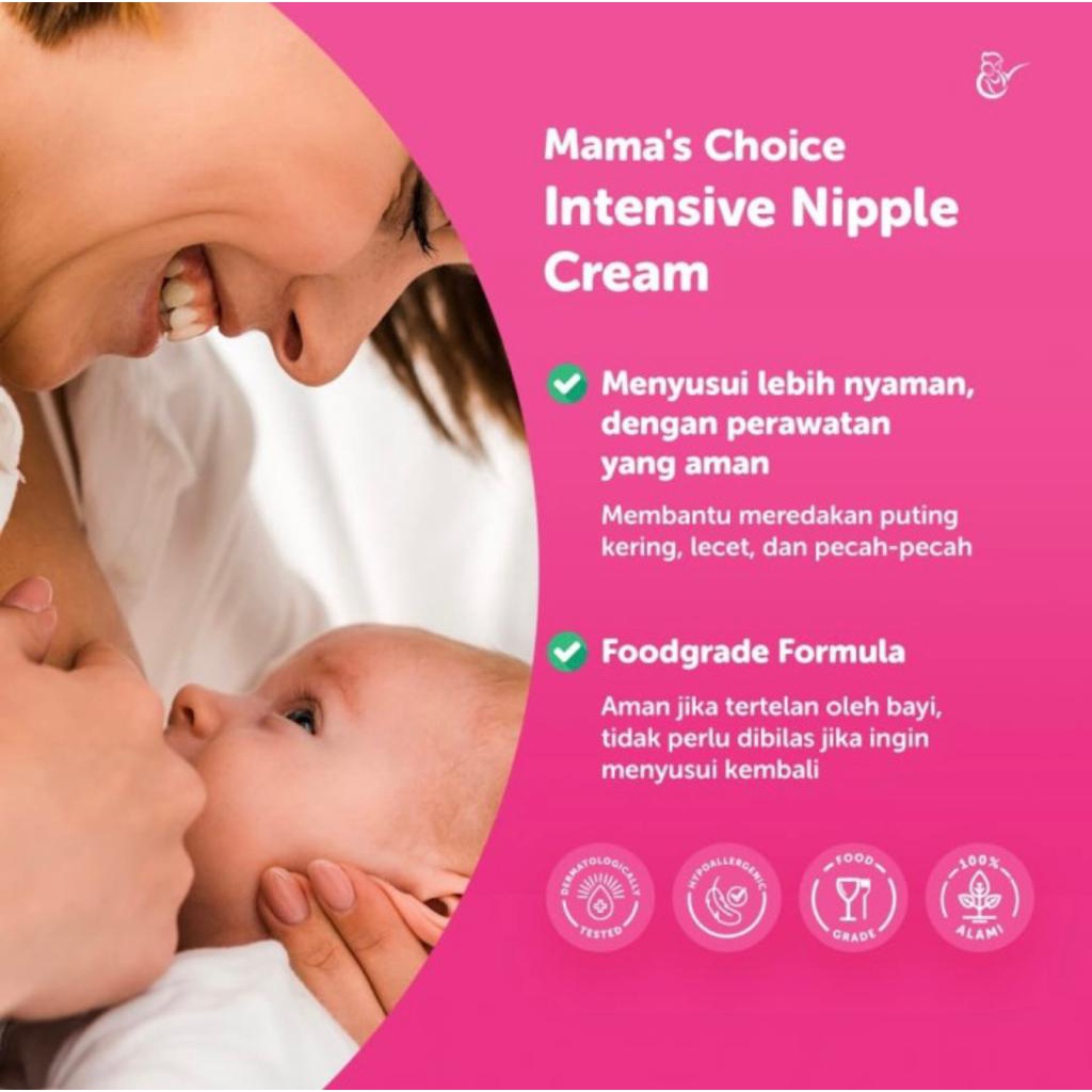 Mama's Choice Intensive Nipple Cream (Krim Puting Lecet - Aman untuk Bayi)