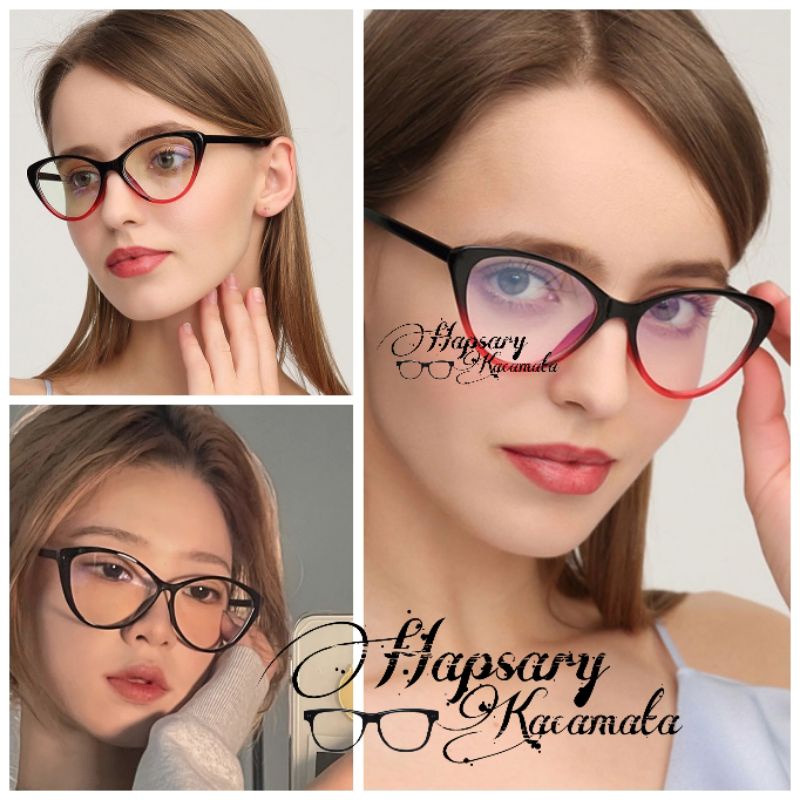 FRAME KACAMATA WANITA CAT EYE TERBARU 1052 LENSA ANTI RADIASI | KACAMATA MINUS | KACA MATA PLUS | KACAMATA PHOTOCROMIC | ANTI RADIASI BLUERAY | KACA MATA ANTI UV