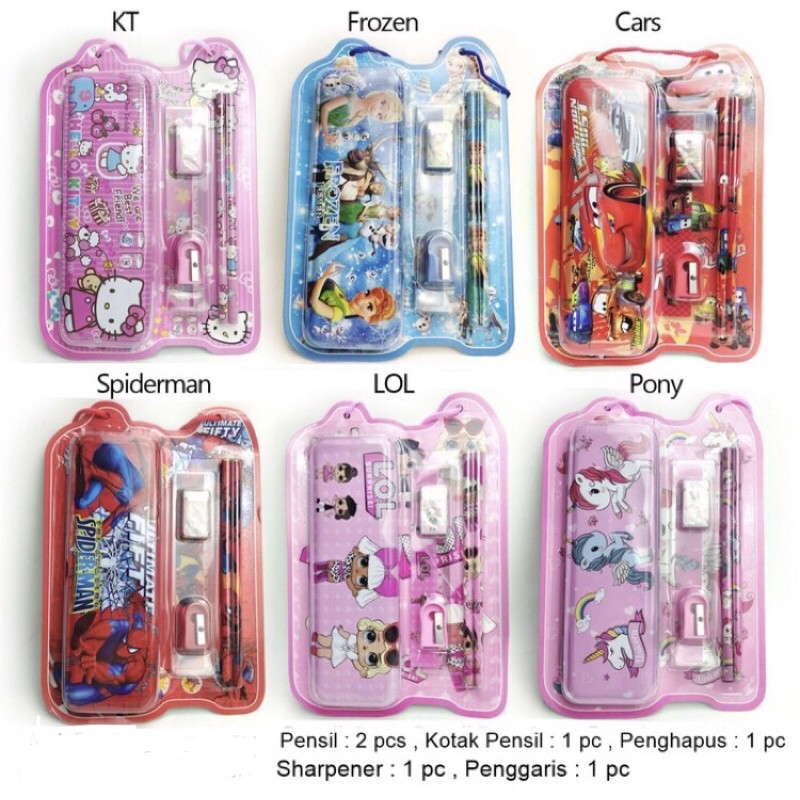 

SET ALAT TULIS + KOTAK PENSIL (WJ8188) SET 6 IN 1 KARAKTER