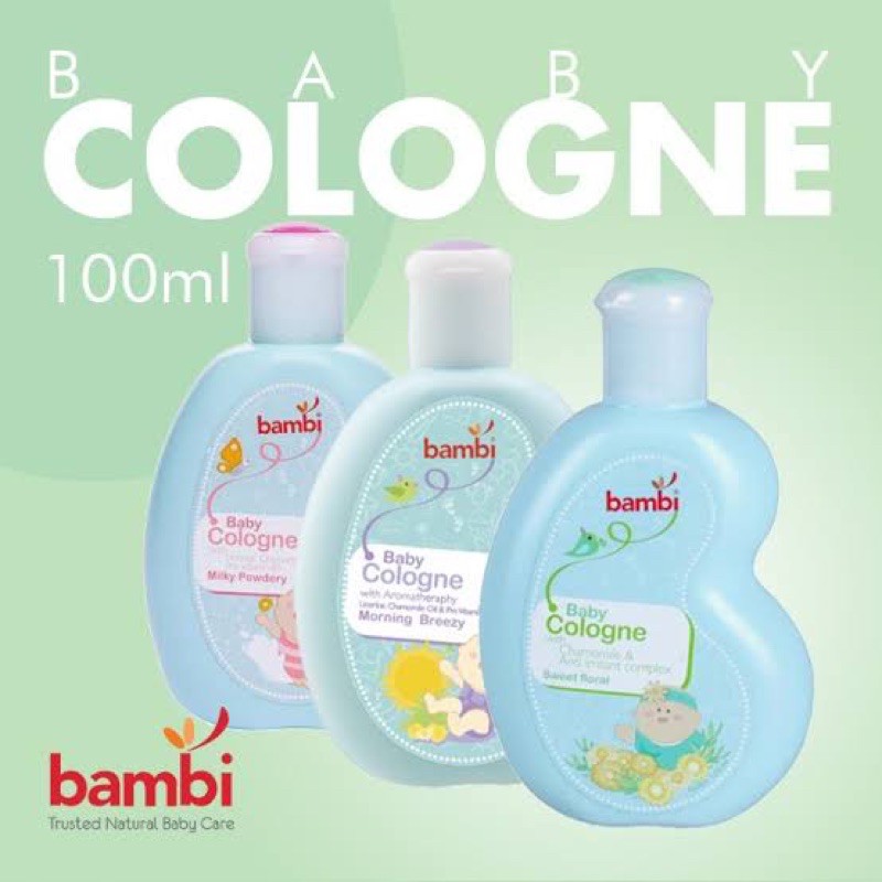 Bambi BABY COLOGNE 100ml / HAIR GEL / ANTI MOSQUITO / SUNSCREEN / DIAPER RASH / MILK BATH / SHAMPOO