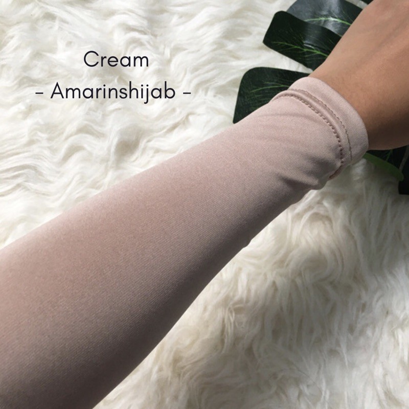 Manset tangan spandek Ballon / Handsock polos lengan panjang / Manset tangan wanita dan pria-Cream