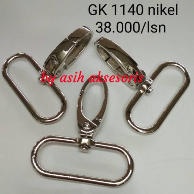 Pengait tas tebal 3,8cm nikel ( 1140 )