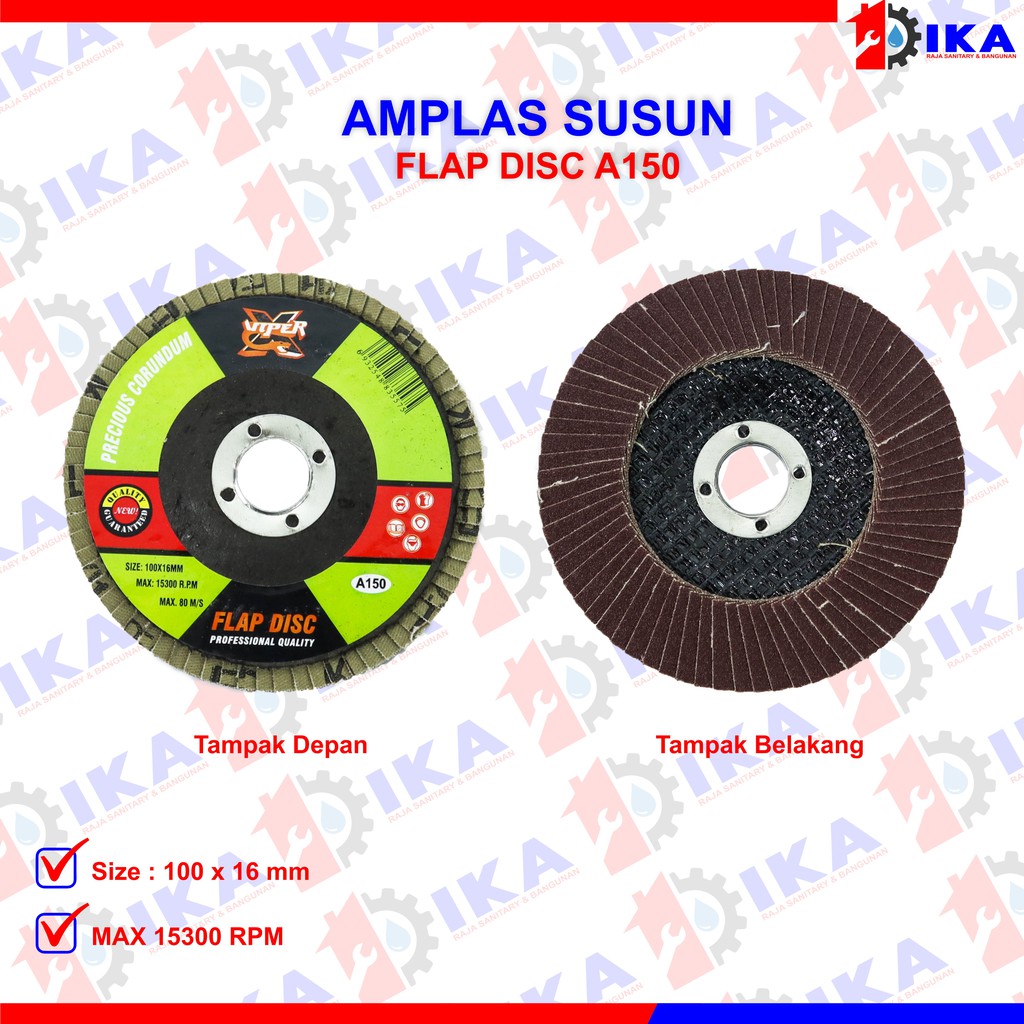 Amplas Susun 4&quot; / FLAP DISC 100x16mm Gerinda Amplas Susun 4inch Amplas Susun 4&quot; / FLAP DISC 100x16mm Grid 40-400 Mata Batu Gerinda atau Grinda Kertas Amplas Susun Bulat