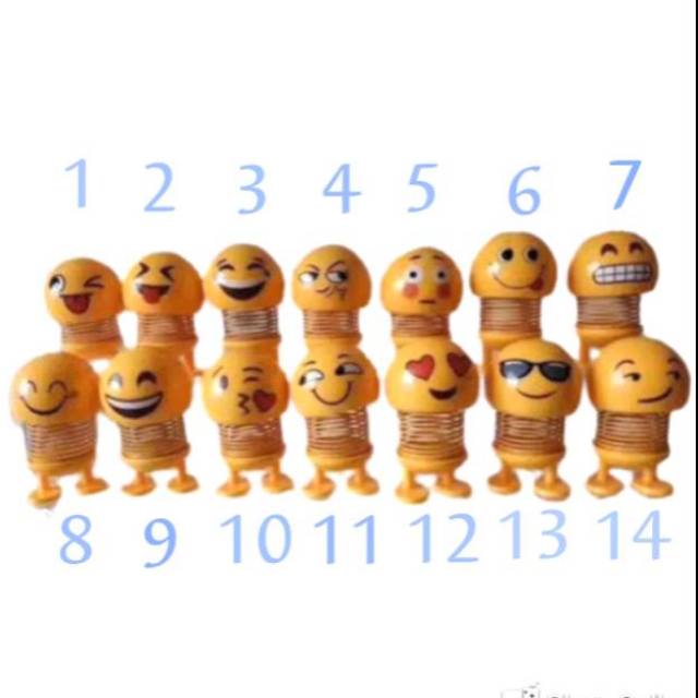 JB109 Boneka Emoticon Per Goyang Kepala Emoji Spring Shaking Doll Toys 7.5×5