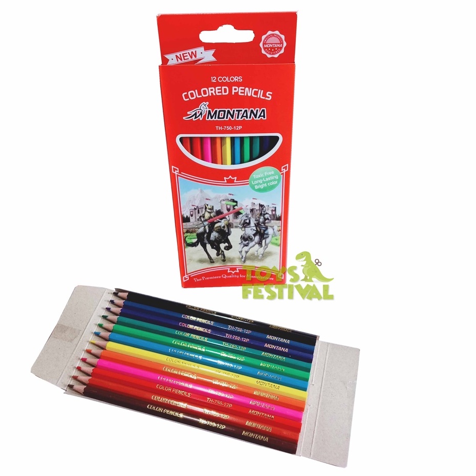 1 Set isi 12 Pcs Pensil Pinsil Warna Montana