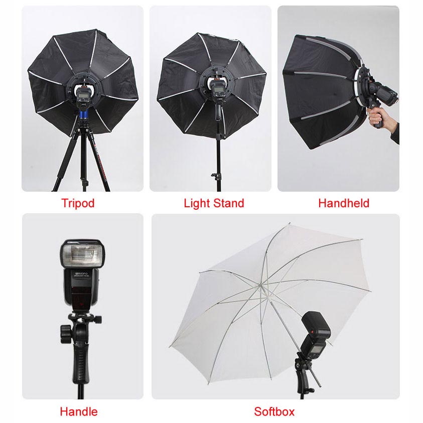 TaffSTUDIO Payung Studio Octagonal Umbrella Softbox Reflektor Flash 65CM - KS65 - Black