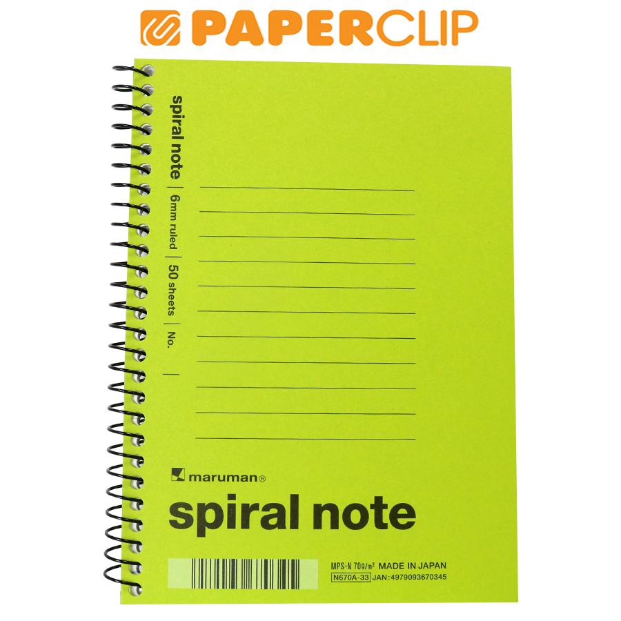 

NOTEBOOK A6 MARUMAN N670A/B-33 SPIRAL GREEN