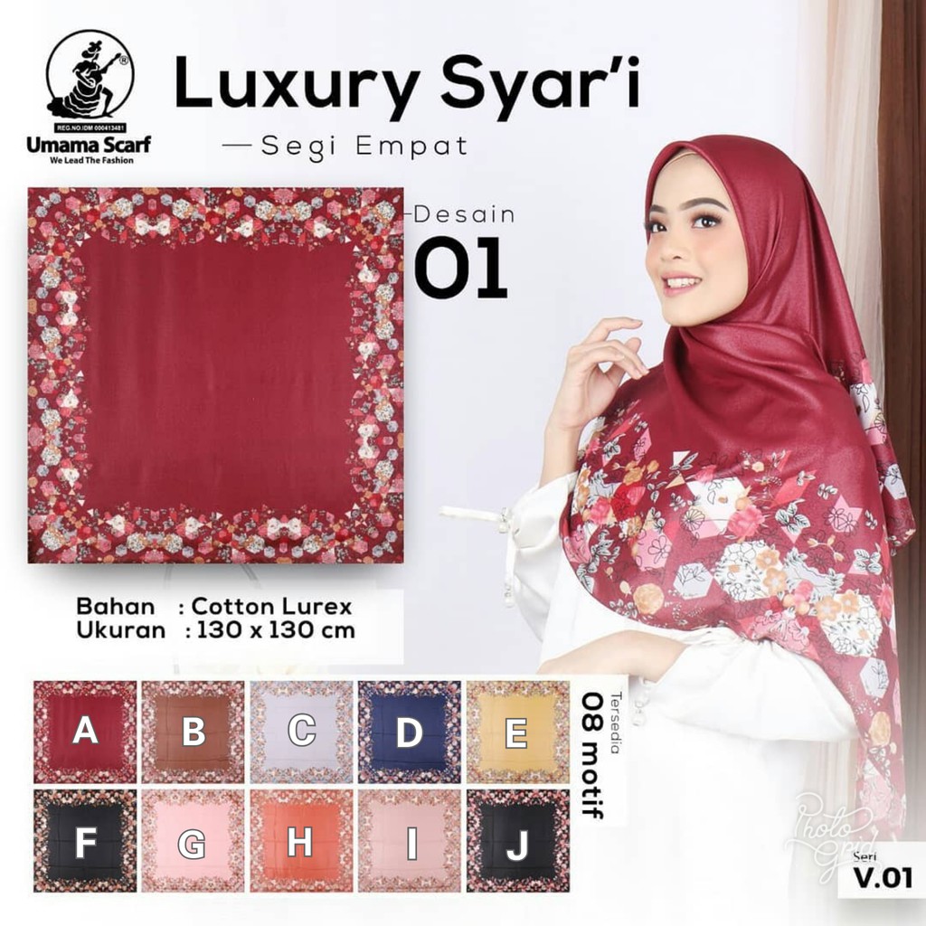 Jilbab Segiempat Jumbo Motif - Voal Motif